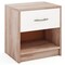 Costway Modern Nightstand Bedside Table with Drawer Open Storage Shelf for Small Spaces Light Gray/Oak&White/Natural&White/Natural/White/Dark Gray/Brown